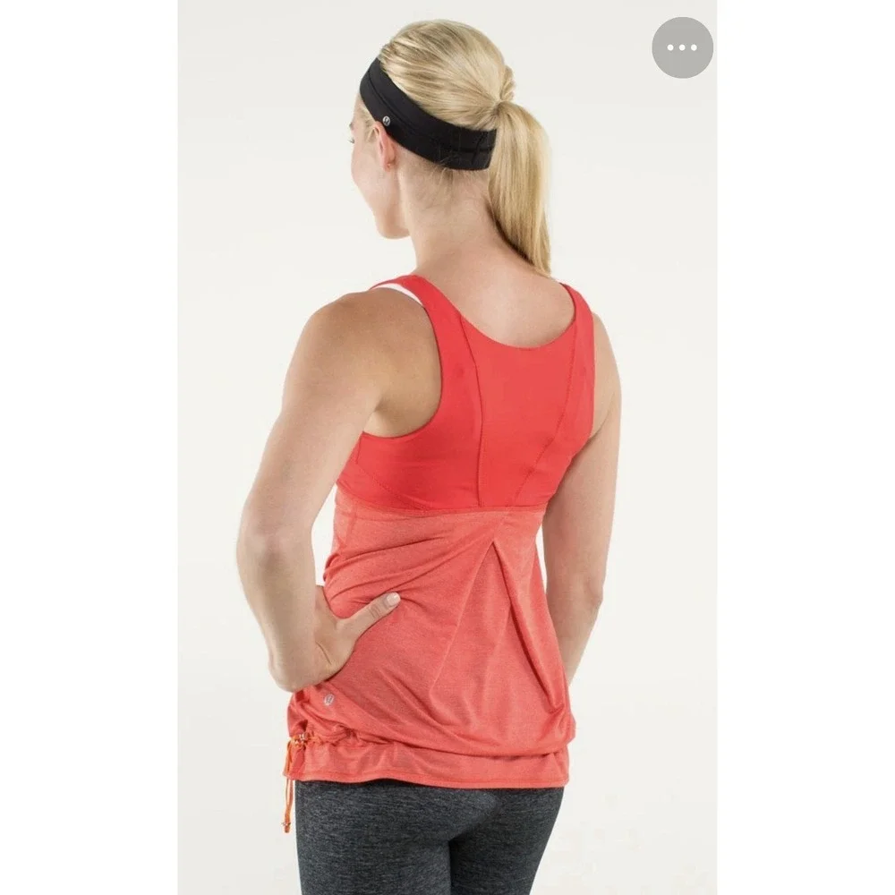LULULEMON Run Ta Ta Topper Tank Top in Love Red Orange Sz 8‎ NWT LW1C50S